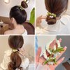 Elegant Lily of the Valley Floral Hair Ties - 2 Pack Flower Hair Bands - Elastic Ponytail Holders Hair Tie No Damage Hair Accessories for Woman Girls Kids Gifts