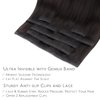WENNALIFE Genius Seamless Clip in Hair Extensions Human Hair 130g 7pcs 18 Inch Ultra Invisible 50% Thinner Seamless Hair Extensions Clip In Dark Brown to Chestnut Brown and Dirty Blonde Highlighted