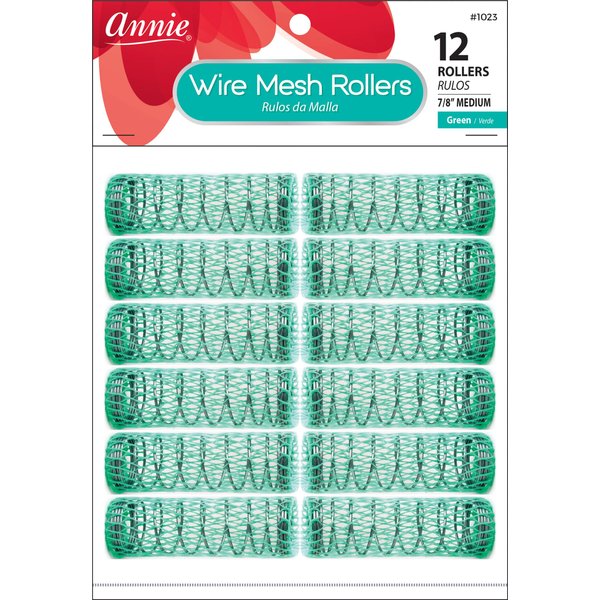 Annie 7/8" Wire Mesh Hair Rollers - 12 Pcs.