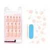KISS Salon Acrylic French Nail Manicure Set, Petite Length, Square, “ Crush Hour”, Nail Kit Includes Pink Gel Nail Glue (Net Wt. 2 g / 0.07oz.), Mini File, Manicure Stick, and 28 Fake Nails