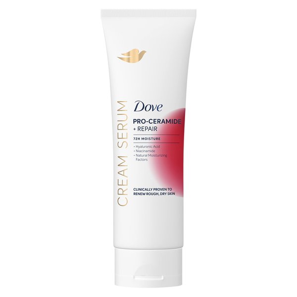 Dove Cream Serum Pro-Ceramide + Repair for Rough, Extremely Dry Skin, with Hyaluronic Acid, Niacinamide and Natural Moisturizing Factors, 8 oz