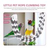 1Pc Ferret Toys, Sugar Glider Climbing Toys Rat Swing Hanging Toy Parrot Climbing Rope Bird Perches Stand Pet Swing Hamster Cage Accessories for Small Animals, Grey White