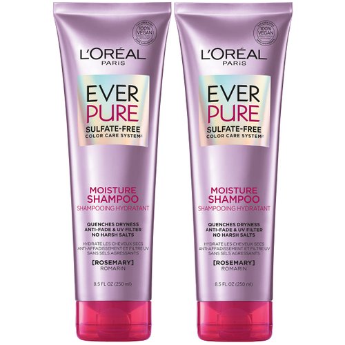 L'Oreal Paris EverPure Moisture Sulfate Free Shampoo for Color-Treated Hair, 8.5 Ounce (Set of 2)
