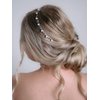 SWEETV Pearl Silver Bridal Headband-Single Hair Band Tiara Flower Wedding Headpiece Jewelry Bridal Hair Accessoires for Women