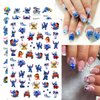 6 Sheets Cute Nail Art Stickers Decals 3D Self Adhesive Kawaii Designer Nail Stickers for Nail Art Supplies Cartoon Nail Stickers Women Girls DIY Cute Acrylic Nail Decorations