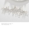 Foyte Crystal Bride Wedding Hair Comb Leaf Bridal Headpieces Rhinestone Flower Hair Vines Pearl Bridesmaid Side Combs Hair Accessories for Women (silver leaf)