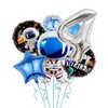 SUBOOCA 4th Birthday Party Sign, Outer Space Themed Party Balloons, Astronaut Spaceman Helium Foil Balloons For Baby Boys Girls 4th Birthday Party, Fourth Birthday Party Decorations