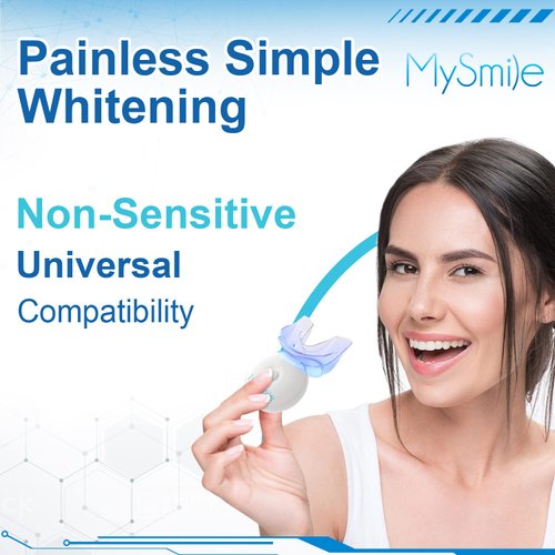 MySmile Teeth Whitening LED Light with Teeth Whitening Trays, Tooth Whitening Accelerator Light for Whitening Teeth, Mouth Tray Teeth Whitener Enhancer Light Trays - Only 1Pcs Light