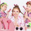 23 Pcs Hair Salon Girls Toys Kids Pretend Play Toys Toddler Dress Up Beauty Salon Set Stylist Kit with Hairdryer Flat Apron Scissors Curling Accessories Girl Gifts (with Storage Bag)