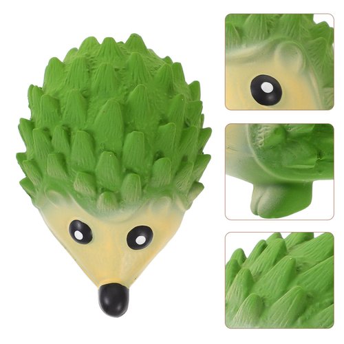 POPETPOP Squeaky Dog Toy Hedgehog - Interactive Latex Squeak Dog Bite Toy, Spiky Soft Rubber Puppy Teeth Clean Toy for Small Medium Dogs
