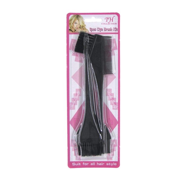 Treasure Gurus 3pc Hair Color Brush Comb Kit Home Salon Dye Bleaching Highlight Tool Set Hairdresser Supplies