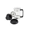BonJour Coffee Borosilicate Glass French Press with Coaster & Scoop, 33.8-Ounce, Riviera, Black