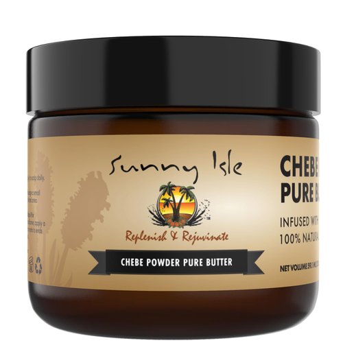 Sunny Isle Jamaican Black Castor Oil Pure Butter with Chebe Powder 2oz | for Longer, Stronger Hair | All-Natural African Chebe Powder | Hair & Skin Moisturizer for All Types