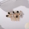 Bridal Hair Comb Rhinestone Teardrop Hair Comb for Bride Beaded Cute Hair Pieces Multi-Color (black, GOLD)
