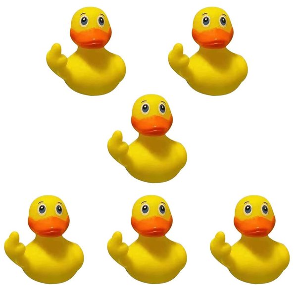 Rubber Ducks, 2.17" The Finger Rubber Duck, Ducks Funny Rubber Cute Small Rubber Ducks Toys Car Accessories for Bathroom Car Dashboard Decorations(6 Pcs)