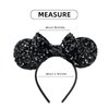KARETT Mouse Ears Headband With Glitter Sequins Bow Cosplay Costumes Princess Party Decorations For Girls Women