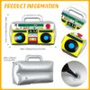 Leitee 5-Piece PVC 80s 90s Party Set: Inflatable Microphones, Boombox, Mobile Phone, Glasses - Disco Birthday Decorations for Teenagers