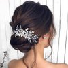 Jeairts Bride Flower Wedding Hair Comb Rhinestone Bridal Hair Pieces Wedding Headpiece for Brides Crystal Hair Accessories for Women and Girls