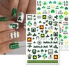 10 Sheets St. Patrick's Day Nail Art Stickers Shamrocks Nail Decals 3D Self-Adhesive Luck of The Irish Sticker Decals Leprechaun Hat Green Shamrock Nail Design Sticker for Women Girls DIY Manicure Art