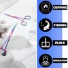 BBTO 2 Pcs Hemostat Curved and Straight Hemostat Forceps Piercing Pliers Forceps, Stainless Steel Straight and Curved Pliers, Fishing Tweezer Hemostats (Colorful)