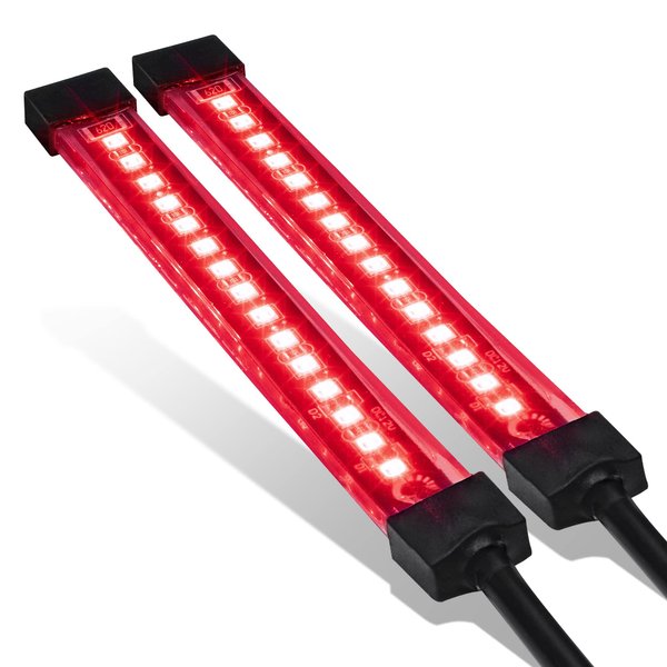 TRUE MODS 2pc 5" Red LED Motorcycle Turn Signal & Brake Tail Light Strip Kit [IP68 Waterproof] [Single Row] [50% Running Light] [100% Brake/Turn Signals] Flexible for Motorcycle Trailer ATV