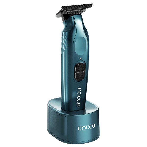 Cocco Hyper Veloce Pro Trimmer, Digital Gap Graphene Blade Edger, High-Torque Brushless BLDC Motor, Cordless, All-Metal Design, Lithium-Ion Battery, Charging Base Included, Dark Teal