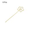 uxcell Stainless Steel Cocktail Picks, 5.12" 6Pcs Metal Cocktail Toothpicks Martini Picks Reusable Star Shape Cocktail Skewers for Drinks Appetizer Fruits (Gold)