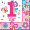 Amscan 1st Sweet Birthday Girl Beverage Napkins 32 Ct