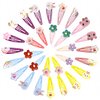 Binrina 30PCS Cute Hair Clips Set for Girls, Metal Hair Clips Cute Candy Color Cartoon Design Hair Pins Flower Petal Hair Clip Cloud Hairpins Best Gifts For Kids Party Birthday (30PCS)