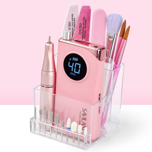 Saviland Nail Drill Holder: Nail Organizers and Storage Nail Tool Organizer Nail desk Organizer for Nail Tech Supplies 10 Holes Nail Bit Holder Easy to Clean Nail Salon Table Home Use