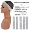 2PCS Silvery Elastic Bands for Wig, Lace Melting Band to Lay Edges, 60CM Wig Band for Keeping Wigs in Place,Elastic Band for Lace Frontal Melt