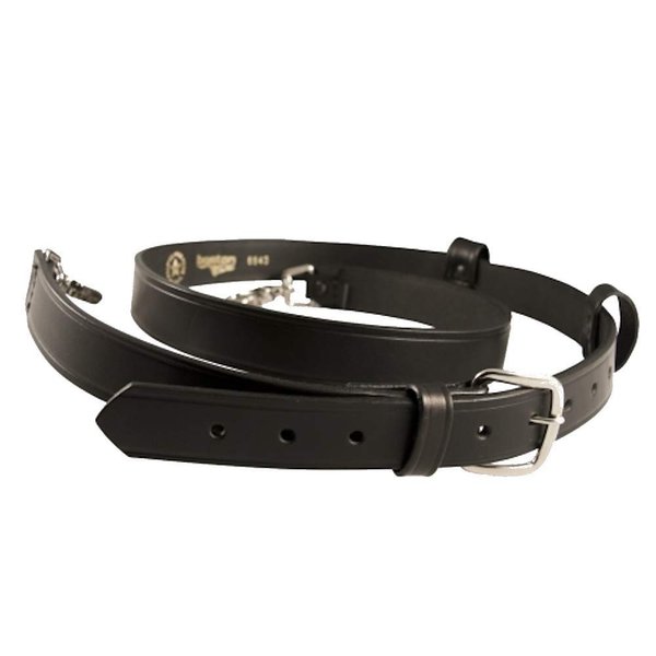 Boston Leather Firefighter's Radio Strap - Original 1 1/4, Nickel, Plain, Black, Standard, 6543-1