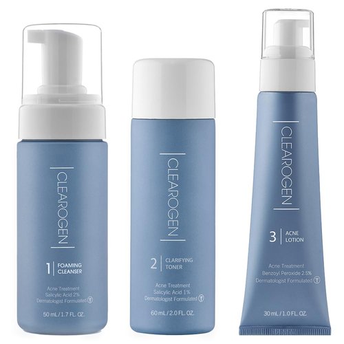 Clearogen Hormonal Acne Solution Natural Anti-DHT Ingredient Original Benzoyl Formula Benzoyl Peroxide, 1-Month Kit