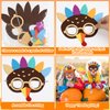 Qyeahkj 126pcs Thanksgiving Turkey Mask Craft for Kids, Fall Felt Foam Craft Bulk Thanksgiving DIY Crafts for Kids Ages 3-5, 4-8, 8-10, Arts Craft Kit for Home Party Activity (Makes 14)