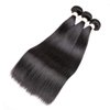 Brazilian Straight Hair Virgin Human Hair 3 Bundles with (4x 4) Lace Closure Straight Wave Weft 100% Unprocessed Real Human Hair Extensions Natural Color (22 22 22+18" Free Part Closure)