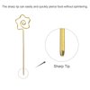 uxcell Stainless Steel Cocktail Picks, 5.12" 6Pcs Metal Cocktail Toothpicks Martini Picks Reusable Star Shape Cocktail Skewers for Drinks Appetizer Fruits (Gold)