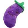 Junfamilee Purple Eggplant Squeaky Toys Cute Fruits Vegetables Plush Puppy Chew Soft Toy, Pet Supplies, Dog Squeak Toys