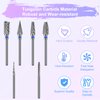 Diesisa 6 Pack Nail Drill Bits for Acrylic Nails, 3/32" Shank Drill Bits for Nails Professional Electric Cuticle Drill Bit, Cuticle Cleaner Nail Gel Polish Remover Tool for Home Salon Nail Bits-Blue