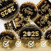 140Pcs, Happy New Year Party Decorations New Year Eve Party Supplies New Year Plates and Napkins 2025 New Year Party Dinner Plates New Years Eve Party Decorations, Serves 20 Guest