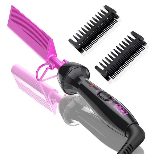 Dan Technology mini hot comb,travel size pressing comb,450℉ hot comb electric for wigs,Dual Voltage hot comb hair straightener for Travel & Home,Professional hot combs for natural black hair