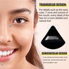 BLAAROOM 6 Pcs Velvet Triangle Powder Puff,Triangular Design Makeup Soft Sponge Puff for Face Exquisite Makeup Eyes Contouring, for Loose Mineral Body Powde Cosmetic Foundation Makeup Tool - Black
