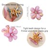 NAISKA 12 Pcs Flower Hair Claw Clips Mini Cute Hair Pins Sweet Crystal Hair Clips Decorative Non-slip Hair Clips Hair Accessories for Women Girls (Purple)