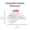Midlee Stripe Ears White Easter Rabbit Dog Toy