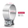 Stainless Steel Exhaust Clamps - Catalytic Converter Repair Parts, 2.5" Narrow Band Clamp, Great for Exhaust Tip, Exhaust Resonator, Exhaust Manifold, Exhaust Flex Pipe, Exhaust Muffler Repair Project