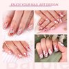 5D Flower Nail Stickers for Nail Art, 3 Sheets Embossed Nail Decals Self Adhesive Nail Art Stickers, Pink White Floral Leaf Cherry Blossom Nail Decorations Accessories for Women Girls Spring Summer