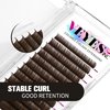 VEYES INC Colored Lash Extensions 03 05 07 15 C/D Curl 8-16mm Mixed Length Tray, Premium Individual Silk Eyelashes, Professional Supplies for Lash Techs (Dark Latte Brown 0.03 D 8-16mm)