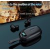 VOLT PLUS TECH Portable Bluetooth Earbuds Compatible with ONN ONA19TB002 Noise Cancelling LED Display, Mic 8D Bass IPX4 Waterproof/Sweatproof with PowerBank for 24h Use (Black)