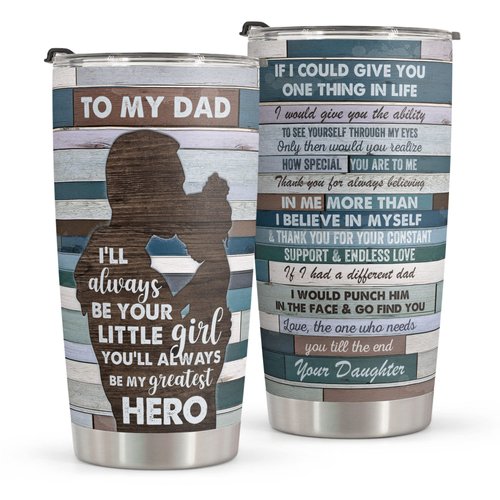 Macorner Gifts For Dad - Stainless Steel Vintage Tumbler 20oz Gifts For Men - Birthday Gifts for Dad Stepdad From Daughter - Fathers Day Gift From Daughter For Dad Stepdad Christmas Gift For Dad