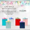 OccasionALL 6x3x7.5 12 Piece Teal Gift Bags with Handles, Blue Gift Wrap, Small Bags for Gift, Wedding, Baby Shower, Birthday, Small Business, Retail