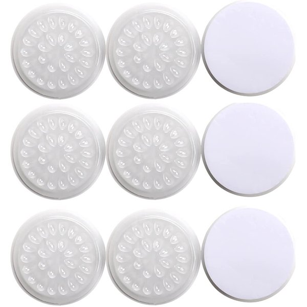 30Pcs False Eyelashes Glue Holders Tray Plastic Flower Shaped Eyelash Extension Glue Pallet Pads with Self-adhesive Back for Eyelash Extension Nail Art or Tattoo Ink Application Tool
